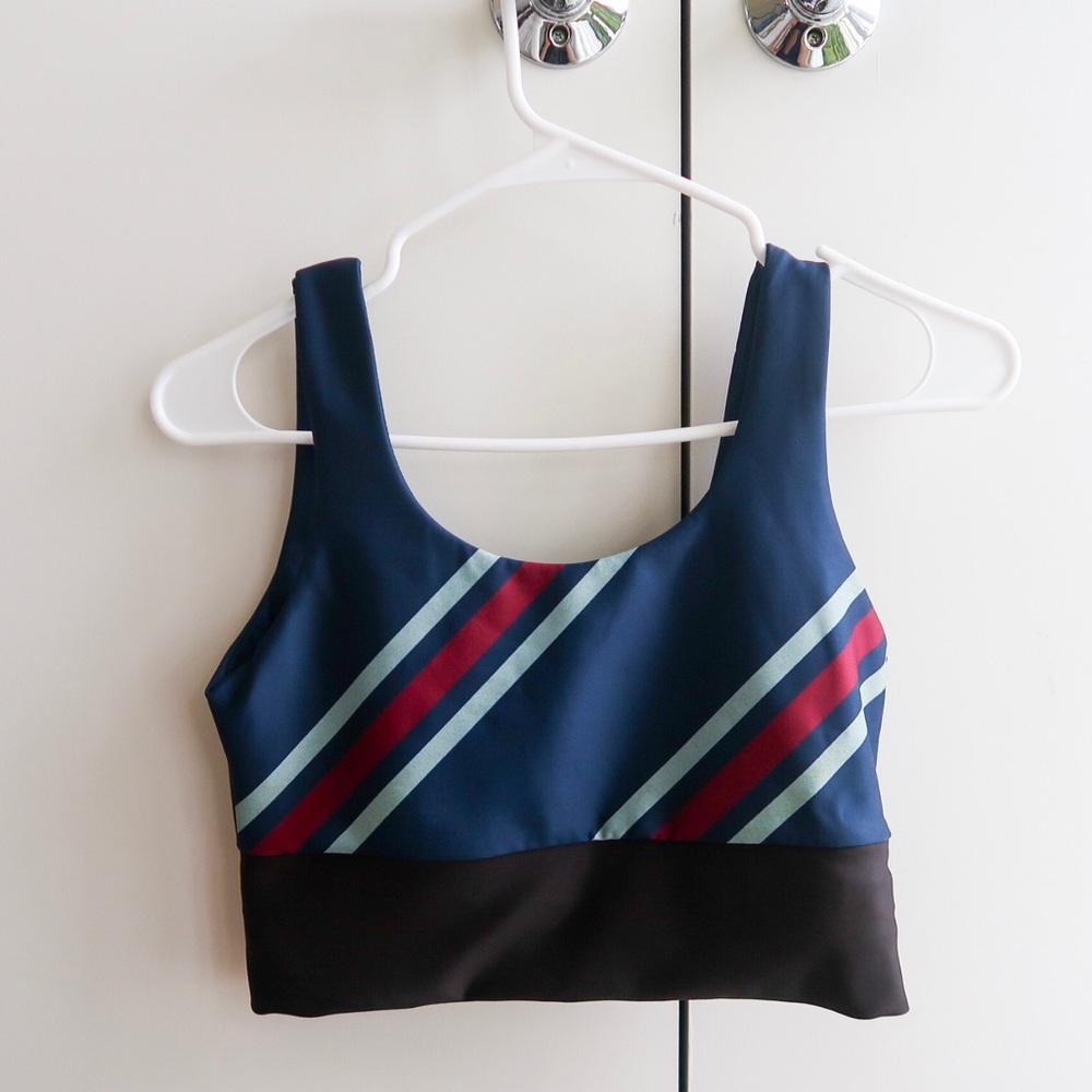 NWOT Striped Long Line SoulCycle Sports Bra